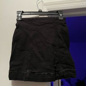 Free People Black Denim Skirt